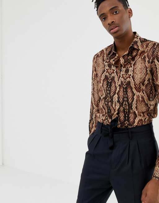 Camisa estampado serpiente hot sale