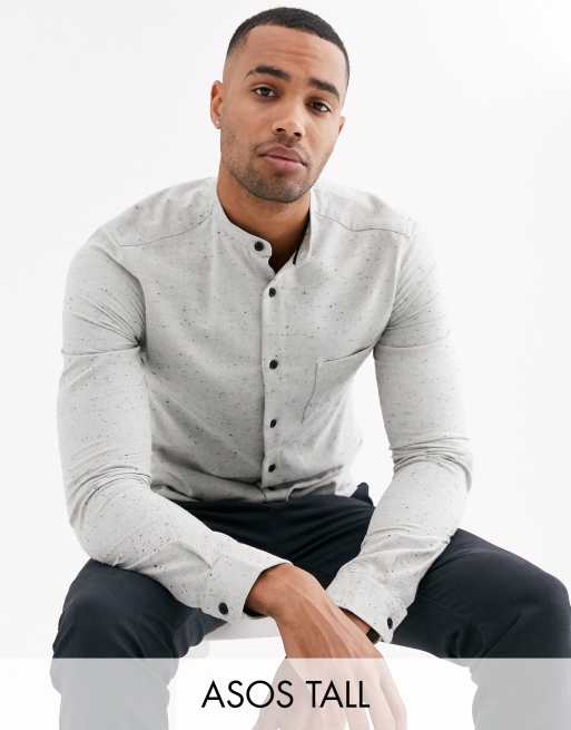 Camisa de corte estándar de franel gris de ASOS DESIGN Tall
