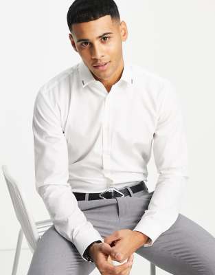 Camisa de corte slim con solapas en punta Ero3 de HUGO