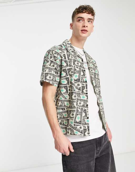 Camisa de manga corta con estampado integral y cuello de solapas Mako Dollar de Santa Cruz (parte de un conjunto)