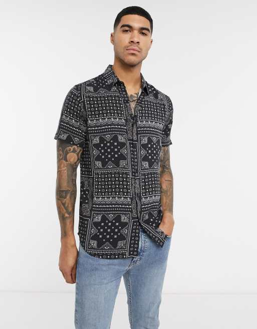 Camisa Monograma Bandana de manga corta - Hombre - Ready to Wear