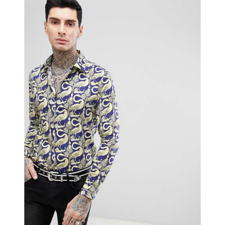 Camisa de manga larga y corte con estampado de pelícano de Devil's Advocate | ASOS