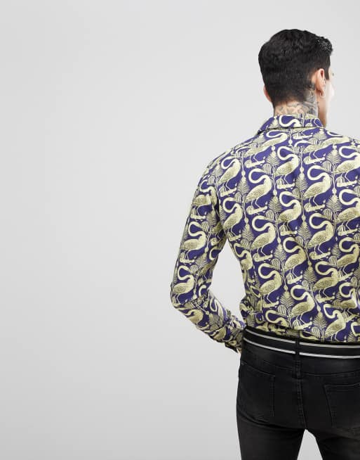 Camisa de manga larga y corte con estampado de pelícano de Devil's Advocate | ASOS