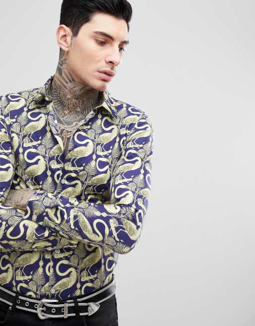 Camisa de manga larga y corte con estampado de pelícano de Devil's Advocate | ASOS