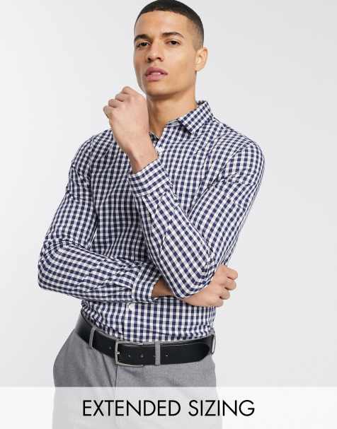 sobrecamisa con estructura de algodón en azul marino para hombre Tallas L