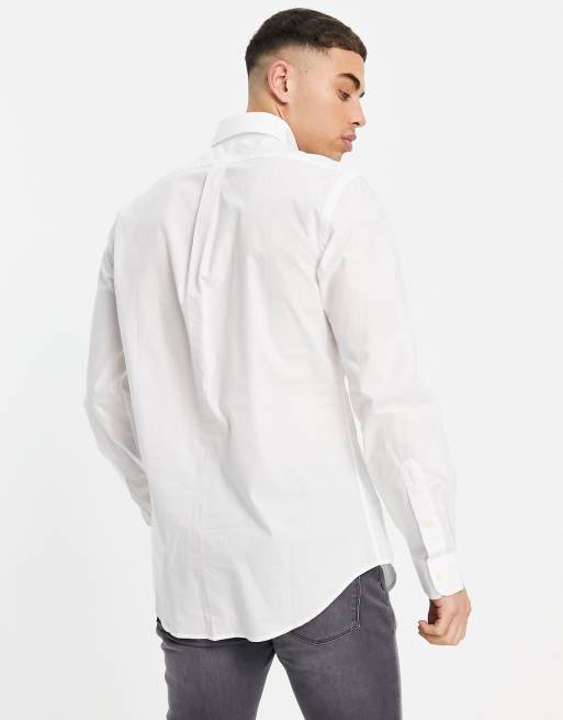 Camisa de popelina blanca de corte slim de Polo Ralph Lauren, 3 de 4