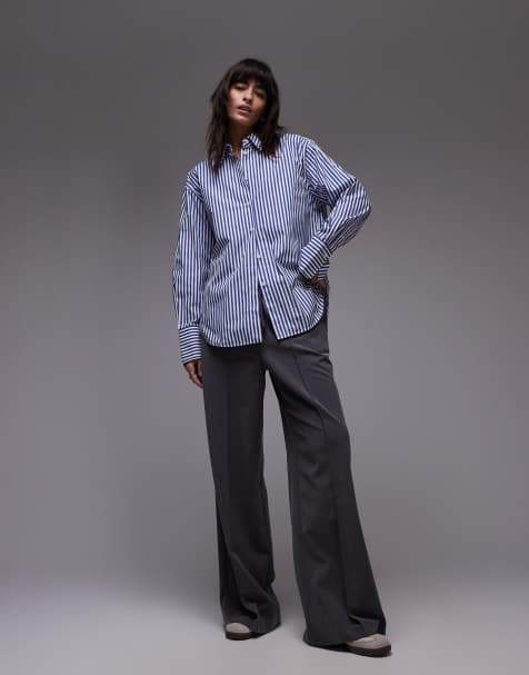 Camisa de sastre azul a rayas extragrande de ARKET - view 1