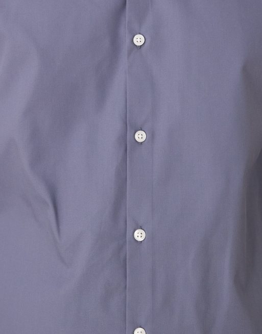 Camisa de vestir azul acero de corte estándar de popelina fácil de planchar de ASOS DESIGN, 5 de 5