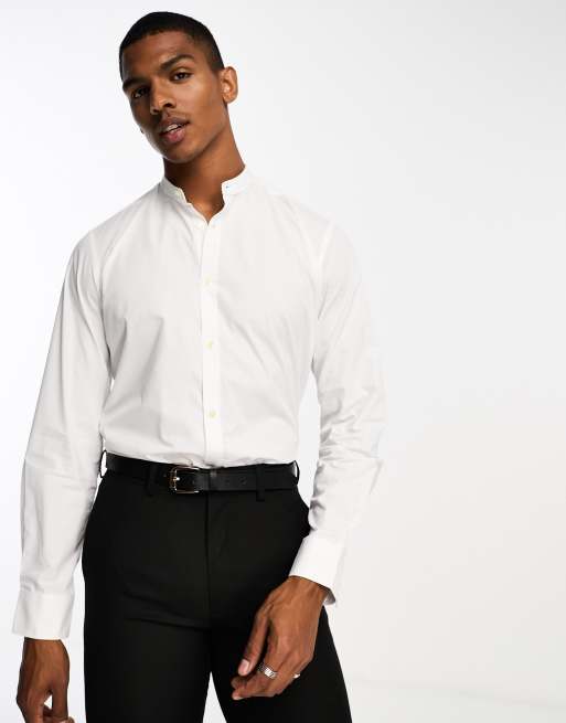 Camisa de vestir blanca con cuello mao de French Connection