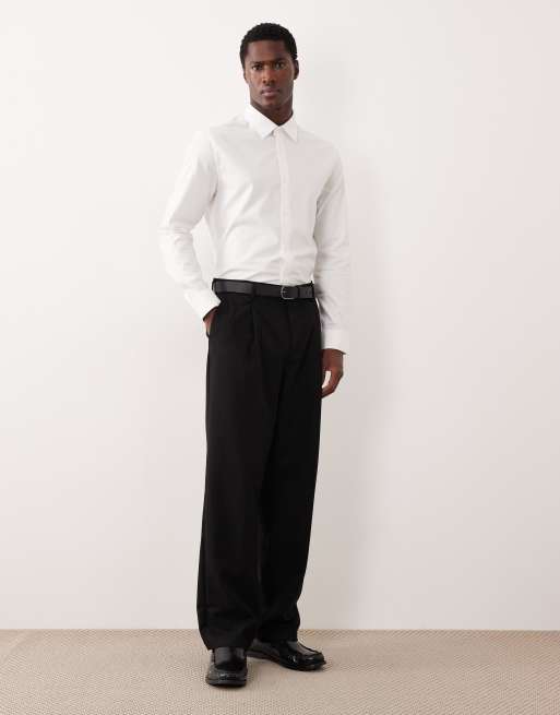Camisa de vestir blanca de corte slim de sarga fácil de planchar de ASOS DESIGN, 2 de 5