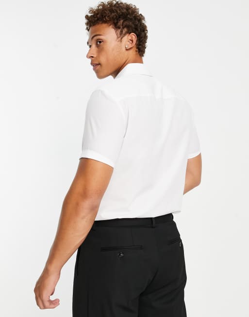 Camisa de vestir blanca de corte slim y manga corta de Topman , 2 de 4