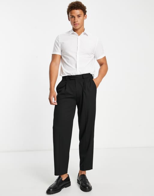 Camisa de vestir blanca de corte slim y manga corta de Topman , 4 de 4