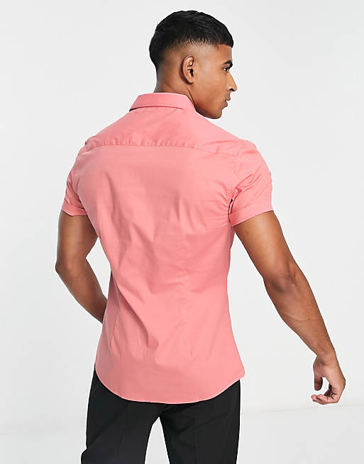 Camisa de vestir color coral entallada de ASOS DESIGN | ASOS