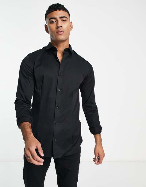 Camisa de vestir de corte slim elástico en negro Premium de Jack & Jones - view 1