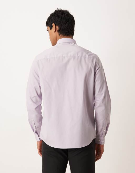 Camisa de vestir lila de corte estándar de popelina fácil de planchar de ASOS DESIGN, 3 de 5