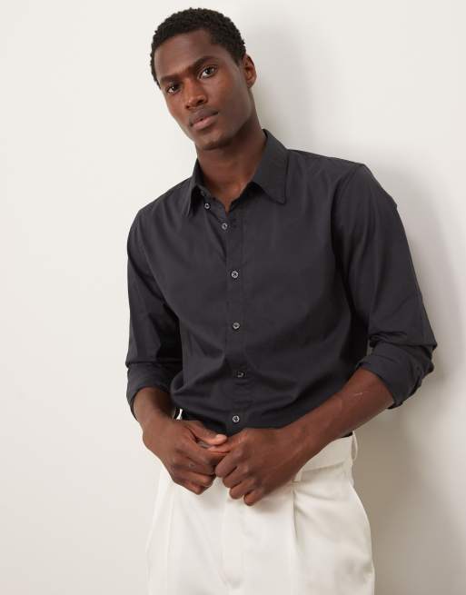 Camisa de vestir negra de oficina de Abercrombie & Fitch