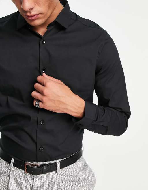 Camisa de vestir negra de Topman |