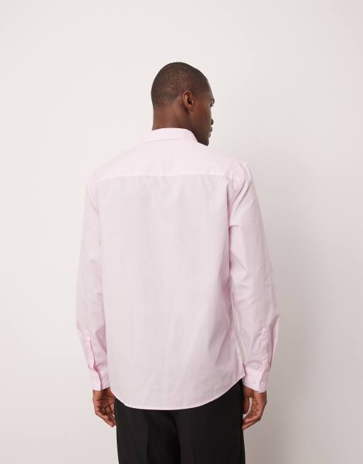 Camisa de vestir rosa claro de corte estándar de popelina fácil de planchar de ASOS DESIGN, 3 de 4