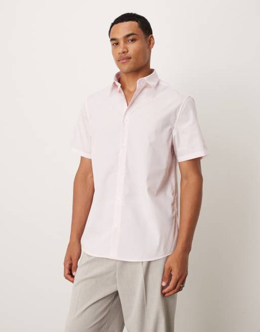 Camisa de vestir rosa claro de corte estándar de popelina fácil de planchar de ASOS DESIGN, 2 de 5