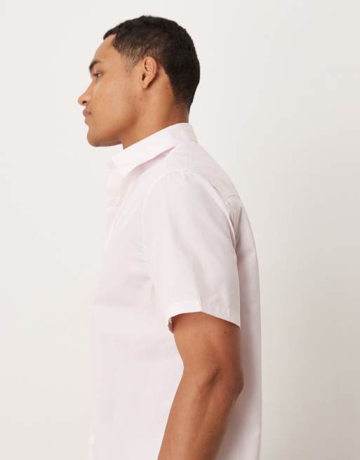 Camisa de vestir rosa claro de corte estándar de popelina fácil de planchar de ASOS DESIGN, 4 de 5