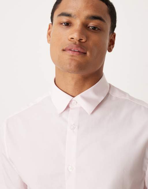 Camisa de vestir rosa claro de corte estándar de popelina fácil de planchar de ASOS DESIGN, 5 de 5