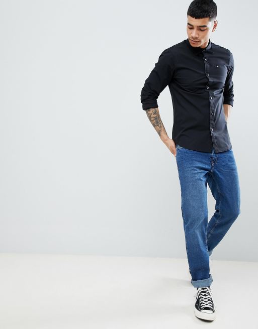 Camisa elástica de corte slim en negro de Tommy Jeans, 4 de 4