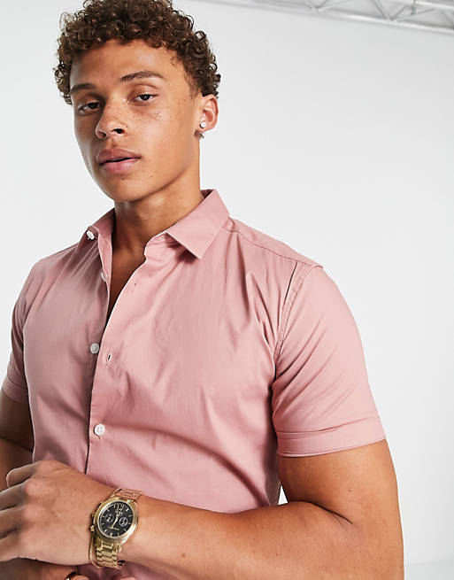 Hombre Other | Camisa entallada rosa de ASOS DESIGN - PX88686