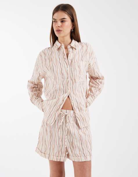 Camisa extragrande a rayas de algodón texturizado de ASOS DESIGN - view 1