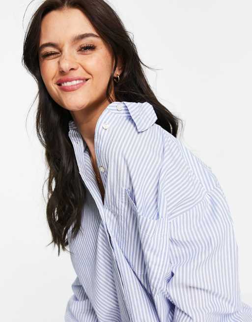 Camisa extragrande azul a rayas de Pimkie ASOS