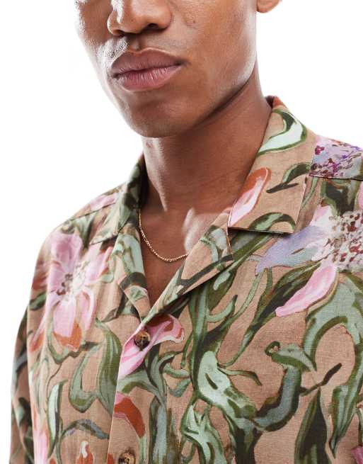 Camisa extragrande con cuello de solapas y estampado floral de ASOS DESIGN, 2 de 4