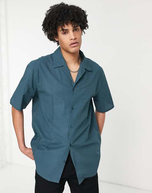 Camisa extragrande de manga corta de sirsaca de Bando (parte de un conjunto)