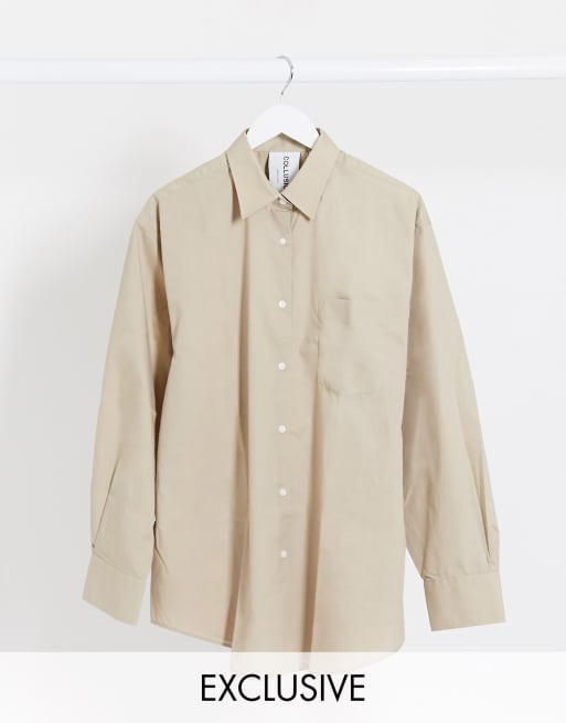 Camisa extragrande en color piedra de COLLUSION