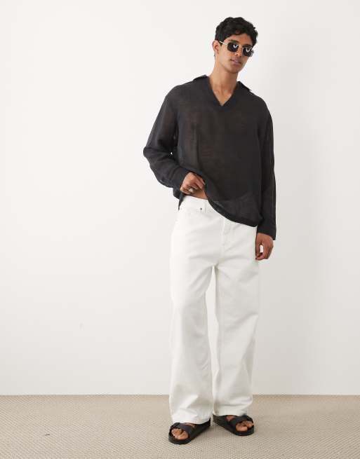 Camisa extragrande sin cierres en negro de ASOS DESIGN, 2 de 5
