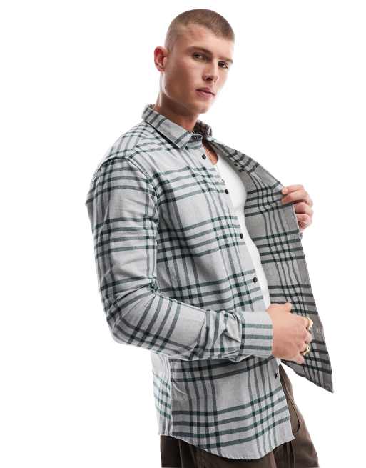 Camisa gris a cuadros de Only & Sons