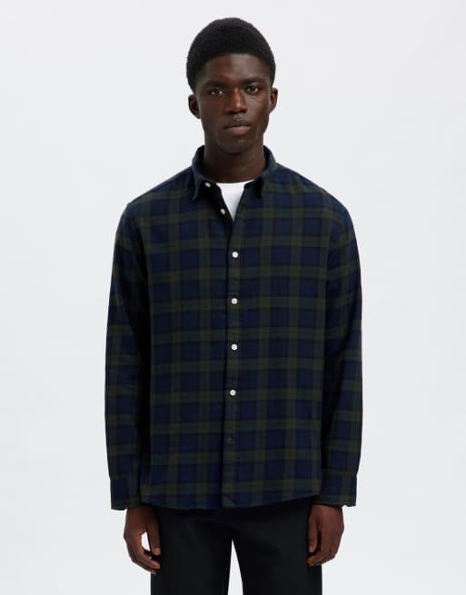 Camisa gris de franela de Selected