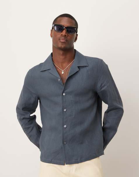 Camisa gris pizarra con cuello de solapas de Mango - view 1