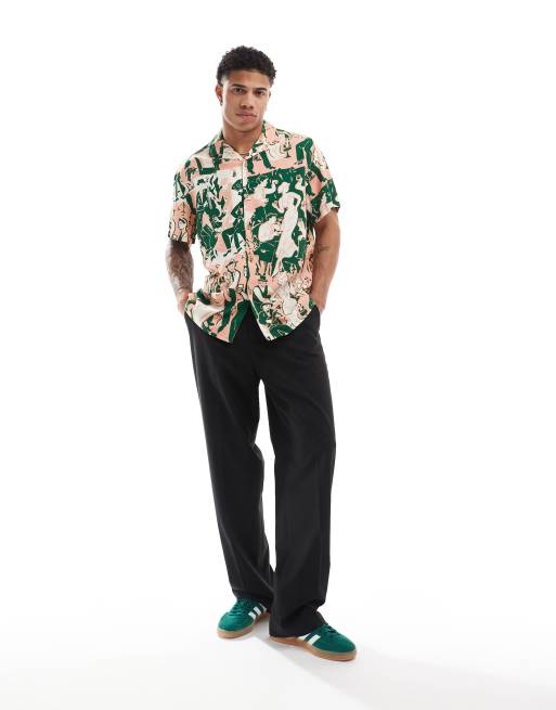 Camisa holgada con cuello de solapas y estampado de banda de jazz de ASOS DESIGN, 3 de 4