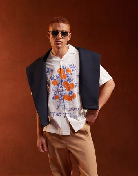 Camisa holgada con cuello de solapas y estampado frutal de ASOS DESIGN - view 1