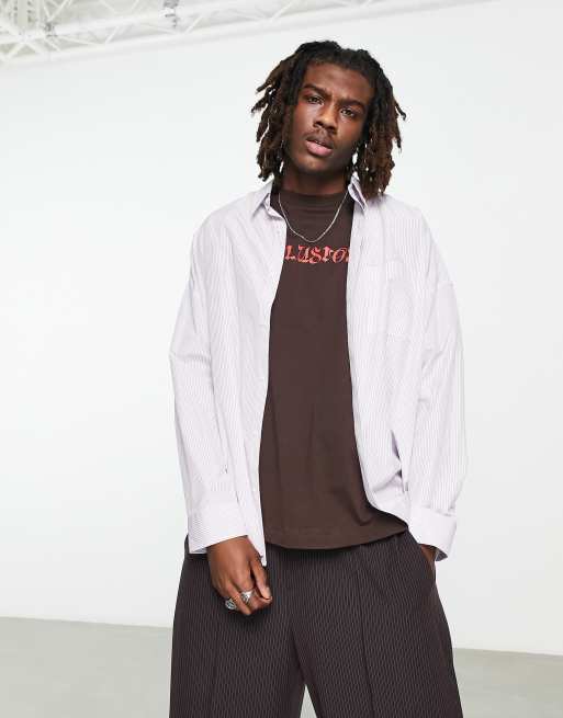 Camisa lila a rayas extragrande de COLLUSION