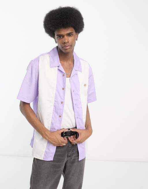 Camisa lila de manga corta con diseño a rayas Westover de Dickies