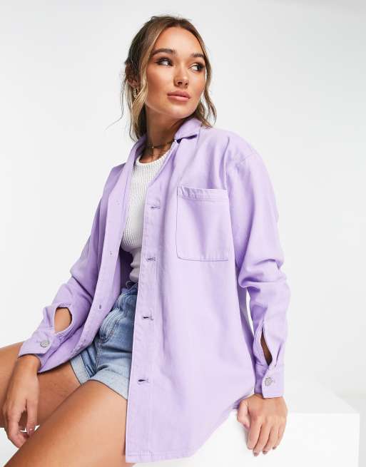 Camisa lila extragrande estilo pijama de Waven (parte de un conjunto)