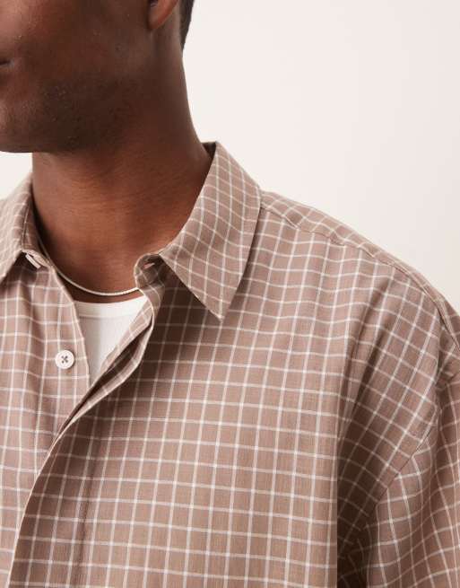 Camisa marrón a cuadros extragrande de ASOS DESIGN, 4 de 4