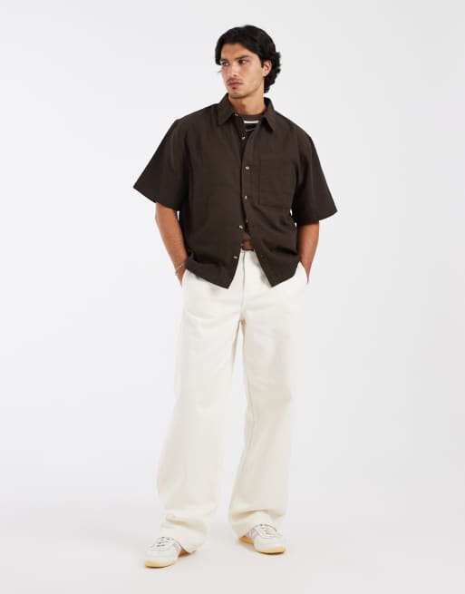 Camisa marrón de corte cuadrado y manga corta de Cotton On, 3 de 5