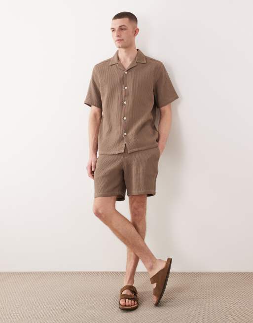 Camisa marrón de tejido gofrado de ONLY & SONS (parte de un conjunto), 3 de 5