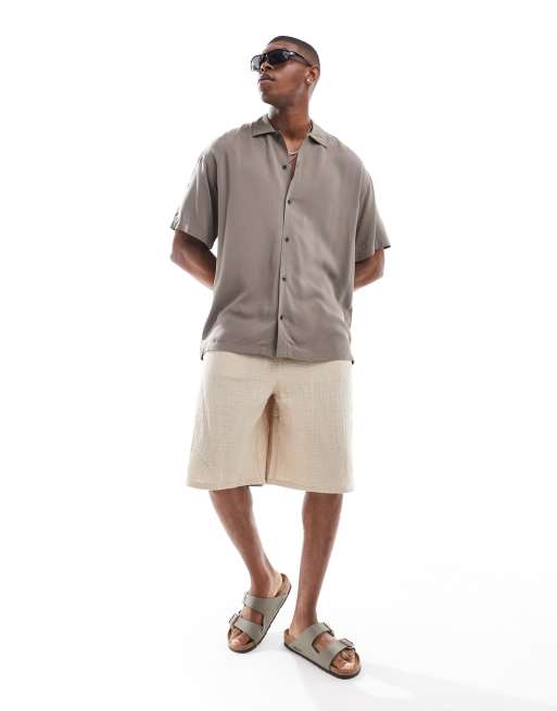 Camisa marrón de viscosa de Jack & Jones
