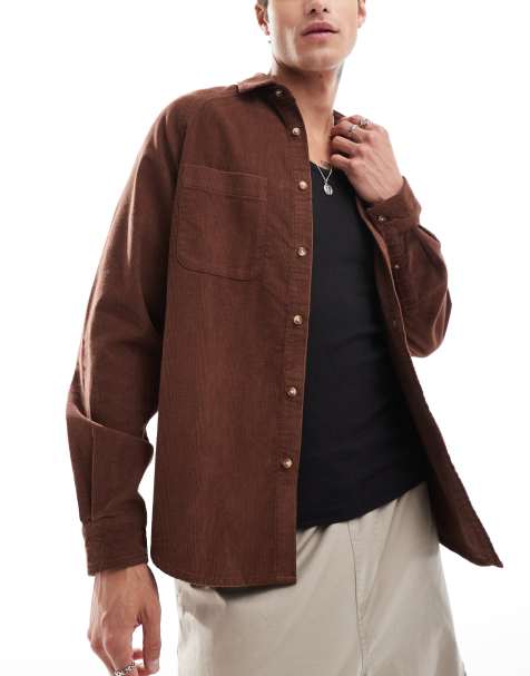 Camisa marrón extragrande de estilo años 90 de pana de ASOS DESIGN - view 1