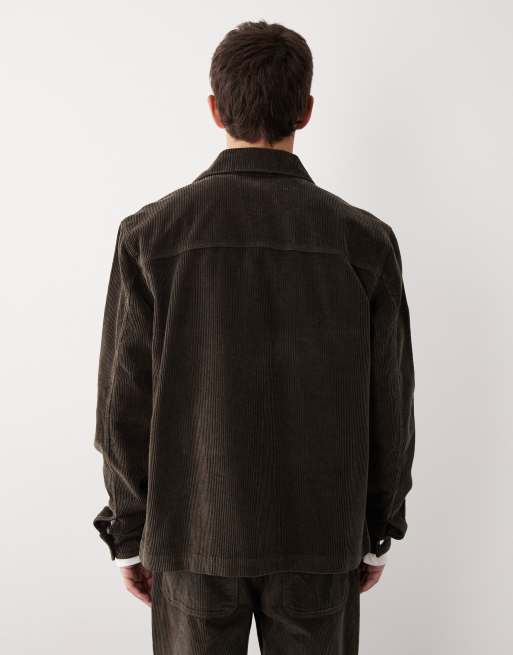 Camisa marrón holgada de pana gruesa de ASOS COLLECTIVE (parte de un conjunto) , 3 de 7