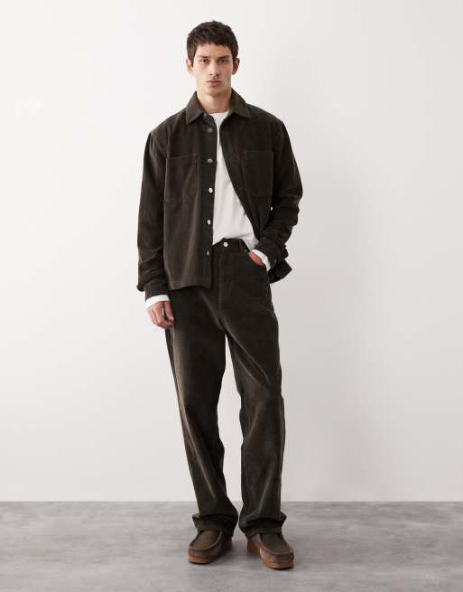 Camisa marrón holgada de pana gruesa de ASOS COLLECTIVE (parte de un conjunto) , 6 de 7