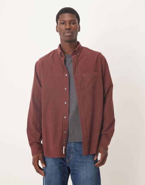 Camisa marrón oscuro abotonado con solapas de pana de ARKET - view 1
