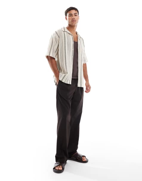 Camisa monocromáticas a rayas de corte cuadrado de croché de Redefined Rebel - view 1